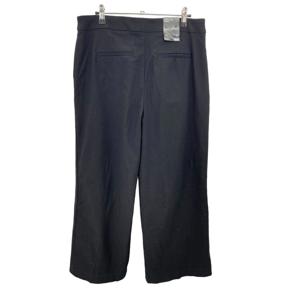INC International Concept Womens Size 10 Black Wide Leg Pants Zipper NWT Career - Picture 5 of 9